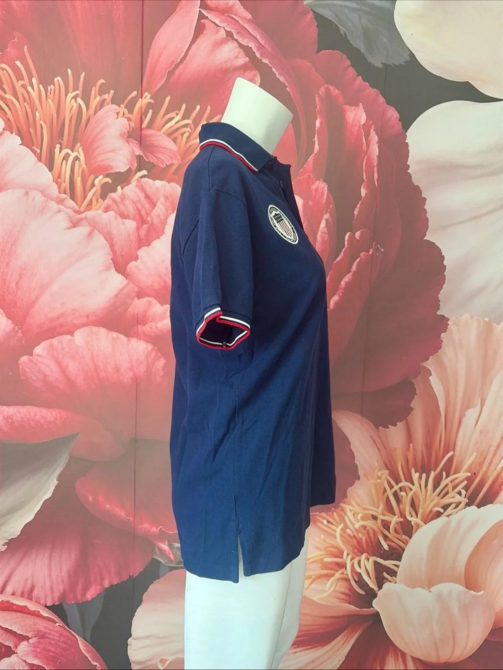 Polo Ralph Lauren USA 16 Big Pony Polo Shirt Navy Blue Men's M Custom Fit Flag